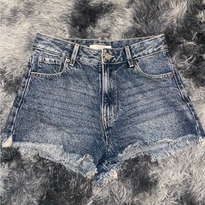 PacSun high rise festival denim shirt shorts